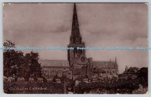 R742262 Chichester Cathedral Raphael Tuck and Sons Silverette Postkarte 1896