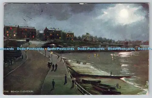 R742314 Clevedon The Beach Raphael Tuck and Sons Oilette Postkarte 7936 1912