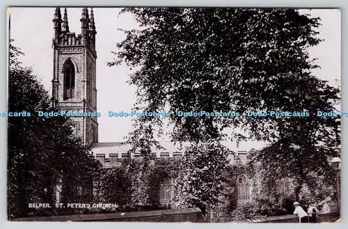 R742332 Belper St Peter Kirche Raphael Tuck und Söhne Silberette Postkarte 1957