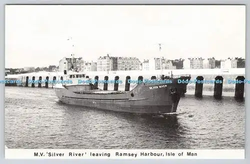 R742422 Isle of Man M V Silber verlässt Ramsey Hafen Mannin Postkarte Albert Low