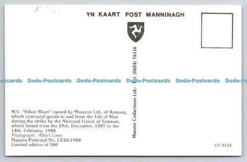 R742422 Isle of Man M V Silber verlässt Ramsey Hafen Mannin Postkarte Albert Low