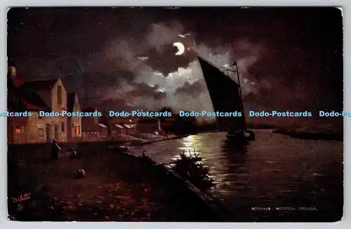 R742453 Morning Norfolk Broads Raphael Tuck and Sons Oilette Serie II Postkarte