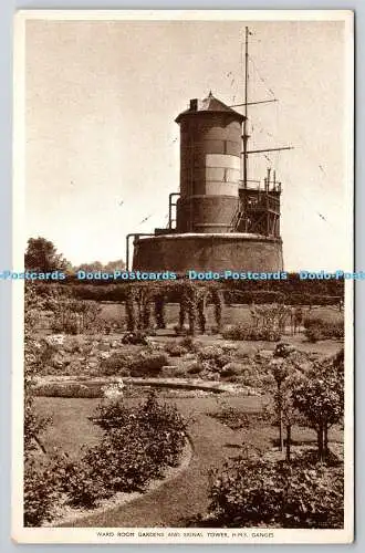 R742890 Ward Room Gardens and Signal Tower H M S Ganges Raphael Tuck and Sons Lt