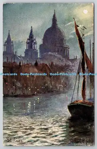 R742925 St Paul Cathedral English Cathedrals Raphael Tuck and Sons Oilette Ser V