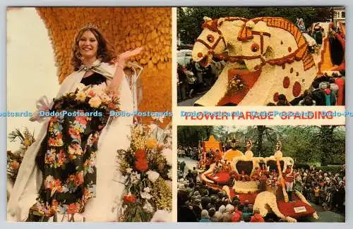 R741319 Spalding Flower Parade Flower Festival Queen und dekorierte Schwimmer von T