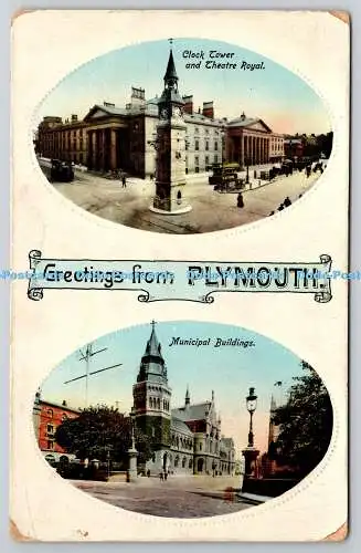 R742946 Grüße aus den Plymouth Municipal Buildings Clock Tower and Theatre Roya