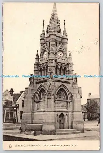 R742972 Stratford on Avon The Memorial Fountain Raphael Tuck and Sons Town and C