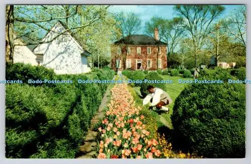 R741390 Wythe House Garden View Official Colonial Williamsburg Card Thos L Willi