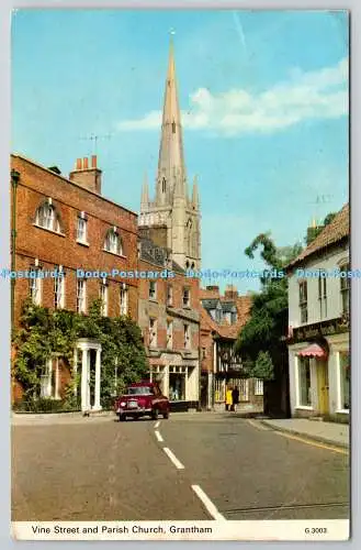 R743087 Vine Street and Parish Church Grantham E T W Dennis PM Market Rasen Linc