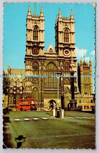 R743101 Westminster Abbey London fotografische Grußkarte Co PM Bath 1960