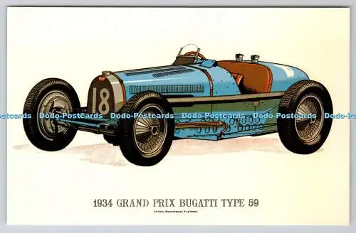 R741492 1934 Grand Prix Bugatti Type 59 Fine Art Lithograph Prescott Pickup