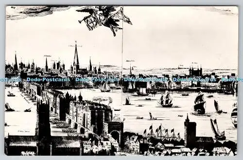 R742513 Southwark Cathedral Teil einer Panoramablick von C V Visscher Raphael Tuc