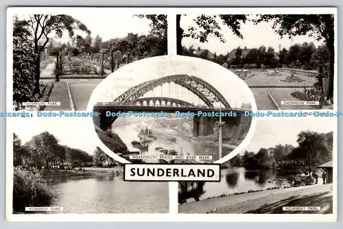 R742514 Sunderland Wearmouth Bridge and River Wear Thompson Park Raphael Tuck an