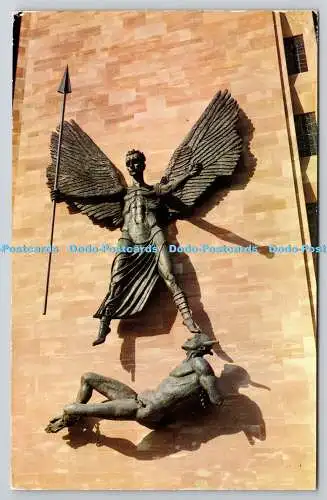 R743126 Coventry Cathedral Epstein Bronze Statue des Heiligen Michael und des Teufels P W