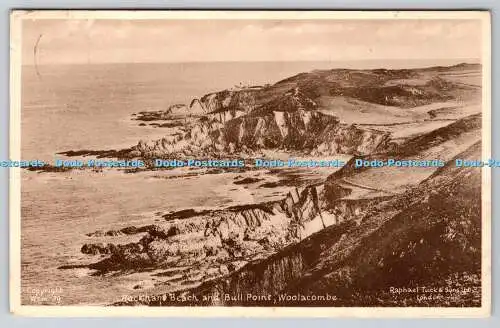 R742546 Woolacombe Rockham Beach and Bull Pint Raphael Tuck and Sons