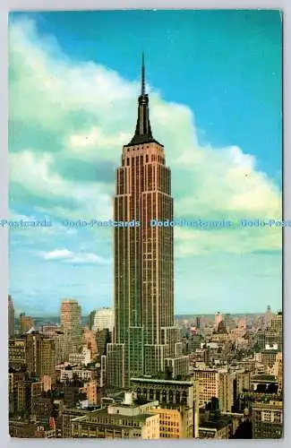 R743166 Empire State Building New York City MP Plastichrome Manhattan Postkarte