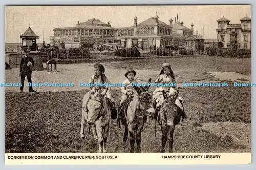 R742567 Südsee-Esel auf Common und Clarence Pier Hampshire County Library