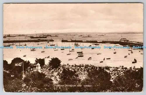 R742603 Torquay Harbour and Torbay Raphael Tuck and Sons Photogravure No 2149 19