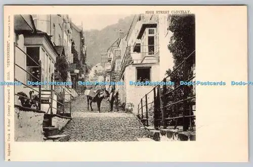 R742607 Devonshire Clovelly High Street Raphael Tuck and Sons County Postkarte Nr.