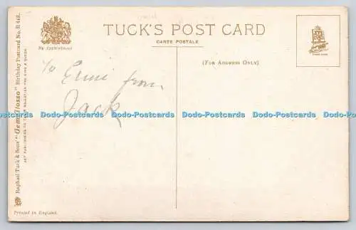 R742614 Viele glückliche Rückkehr Raphael Tuck and Sons Gem Glosso Postkarte Nr. R 448