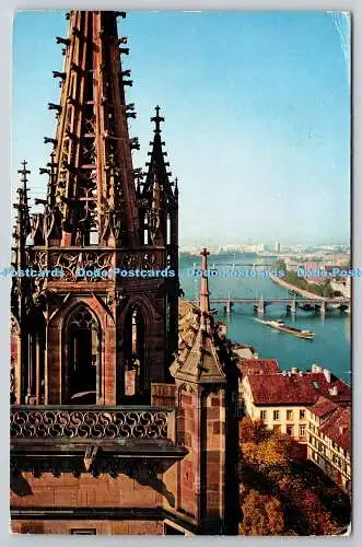 R743246 Basel Blick vom Münster Arta Farbkarten Bern 1958