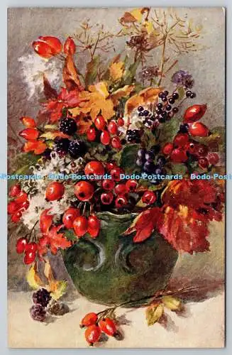 R743320 Zeichnung mit Beeren in einer Vase J Salmon Ltd Sevenoaks