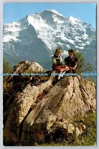 R743336 Trachtenparchen Die Jungfrau Gyger Adelboden PM Perle am Thunersee 1967