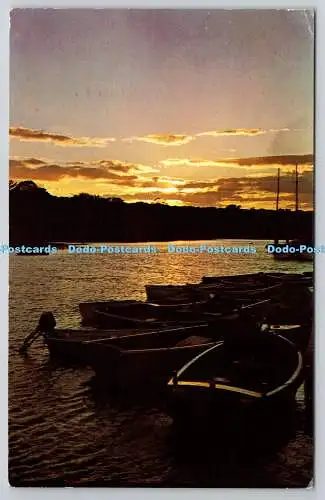 R743379 Sonnenuntergang am Buckler Hard Beaulieu River PM Bournemouth 1969