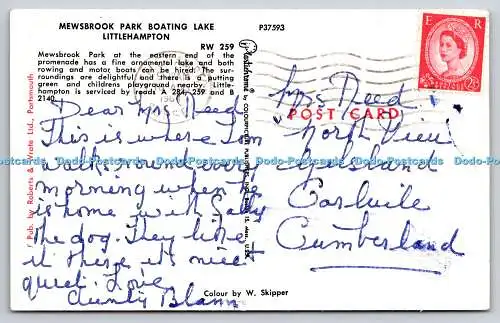 R738598 Littlehampton Mewsbrook Park Bootfahren Lake Plastichrome Farbbild Pub
