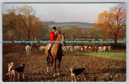 R738663 Foxhunt Horse Fieldunter J Salmon Sevenoaks Cameracolour Postkarte Englan