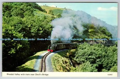 R738714 Rheidol Valley mit Zug in der Nähe von Devils Bridge E T W Dennis Scarborough Ph