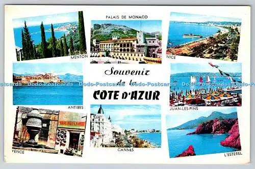 R738785 Souvenir de la Cote d Azur Menton Nice Antibes Juan Les Pins Vence Canne