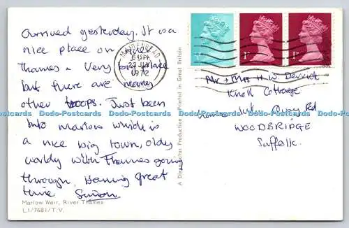 R744951 River Thames Marlow Weir Dixon Lotus Production 1972