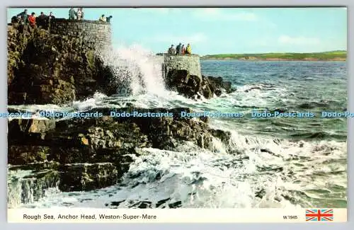 R738835 Weston Super Mare Anchor Head Rough Sea E T W Dennis Scarborough Photoco