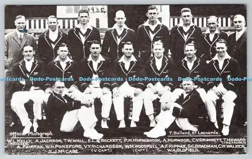 R738871 1930 AUSTRALIAN CRICKET TEAM offizielles Teamfoto T Bolland St Leona