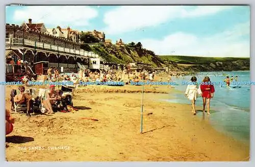 R738953 Swanage The Sands J Salmon Sevenoaks Cameracolour Postkarte England PM Bo