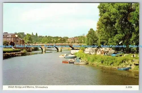 R738978 Shrewsbury Welsh Bridge and Marina E T W Dennis Scarborough Photocolour