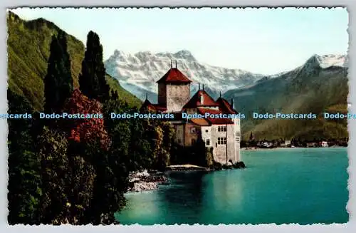 R744503 Chateau de Chillon a Montreux et la Dent du Midi Photoglob Wehrli A G