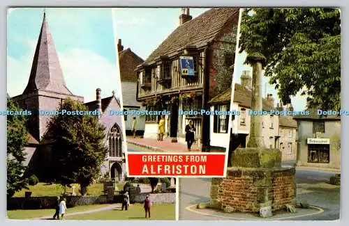 R744534 Grüße vom Alfriston High Street Market Square St Andrew Church E T