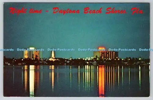 R744612 Fla Daytona Beach Shores Night Time Southern Karte und Neuheit Bill Seave