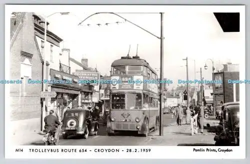 R746352 Croydon Trolleybus Route 654 Pamlin Prints RP