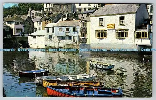 R744724 Polperro Harbour und Warren Plastichrome A W Besley