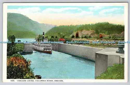 R746501 Oregon Columbia River Kaskadenschlösser amerikanische Kunst Postkarte Lipschuetz an