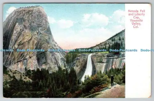 R746521 Cal Yosemite Valley Nevada Fall und Liberty Cap Newman Postkarte