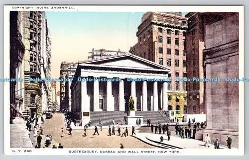 R746570 New York Subtreasury Nassau and Wall Street Irving Underhill