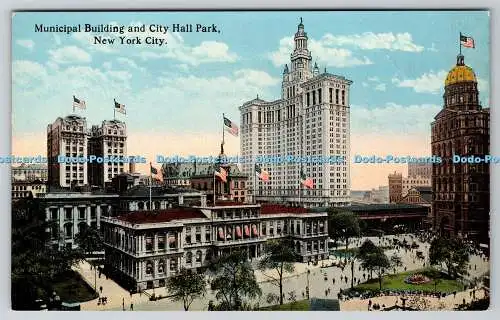 R746608 New York City Municipal Building and City Hall Park The American Art H F