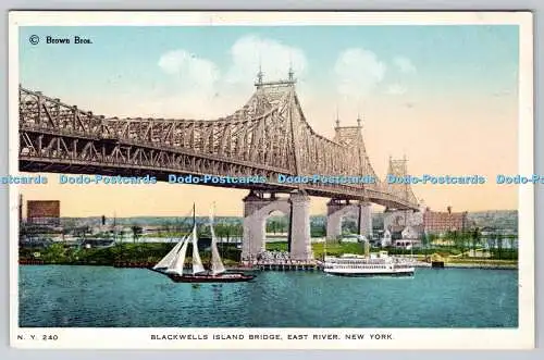 R746649 New York Blackwells Island Bridge East River Brown Bros