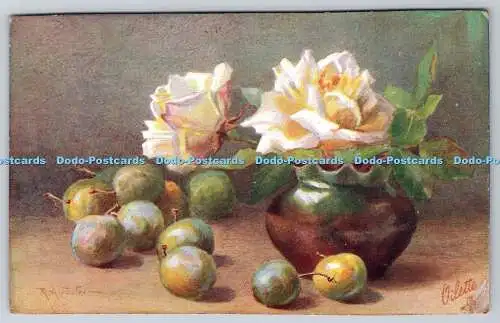 R747008 Roses and Greengages Tuck Oilette No 3477 R A Foster