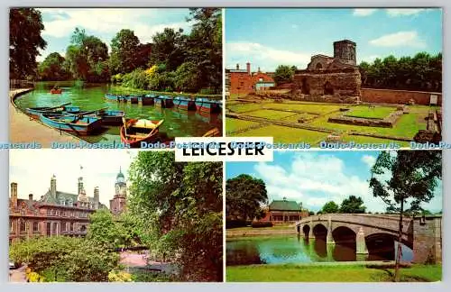 R744032 Leicester Bootfahren Lake Abbey Park St. Nikolaus Kirche Judentum Mauer Rathaus