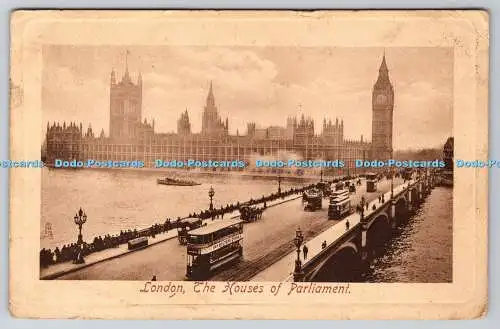 R747118 London The House of Parliament Tuck Sepia Plate Marked No 2452